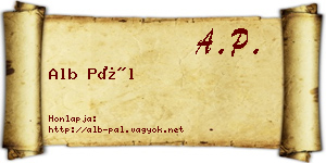 Alb Pál névjegykártya