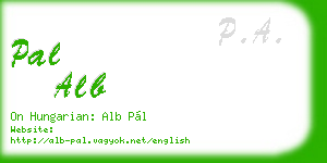 pal alb business card